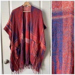 Lucky Brand Double Pocket Kimono-style Boho Tunic/Cape